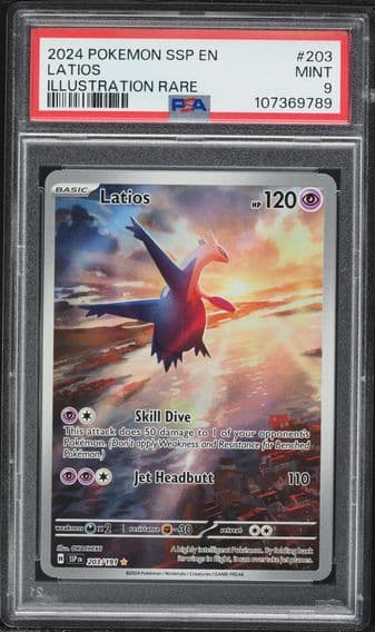 2024 #203 Latios PSA 9 Ssp EN-Surging Sparks Pokemon