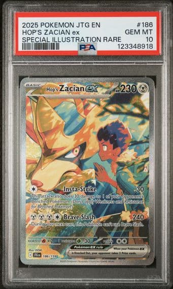 2025 #186 Hop's Zacian EX PSA 10 Jtg EN-Journey Together Pokemon
