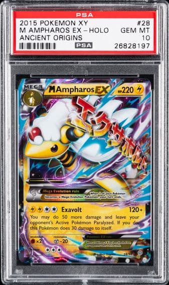 2015 #28 M Ampharos EX PSA 10 XY Ancient Origins Pokemon