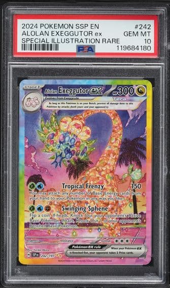 2024 #242 Alolan Exeggutor EX PSA 10 Ssp EN-Surging Sparks Pokemon
