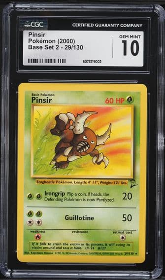 2000 #29 Pinsir CGC 10 Game Base II Pokemon
