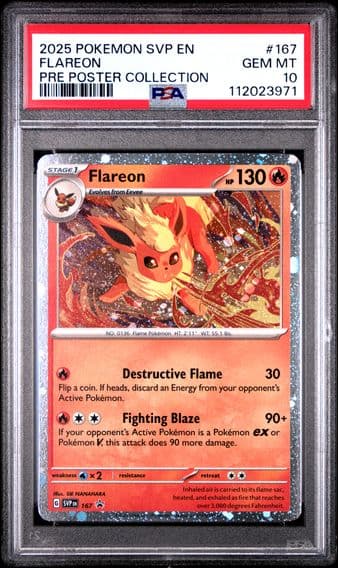 2025 #167 Flareon PSA 10 Svp EN-SV Black Star Promo Pokemon