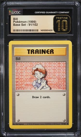1999 #91 Bill CGC 10 Pristine Game Pokemon