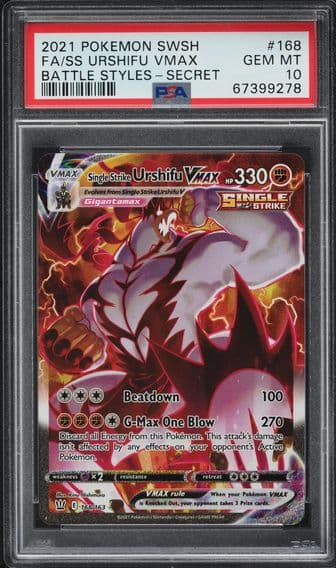 2021 #168 SWSH BATTLE STYLES SINGLE STRIKE URSHIFU VMAX PSA 10 POKEMON