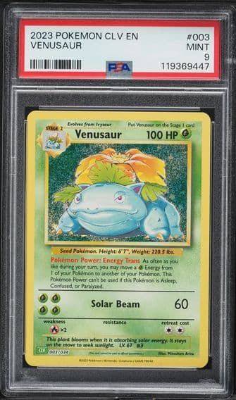 2023 #003 Venusaur PSA 9 CLV-Trading Card Game Classic Venusaur & Lugia EX Deck Pokemon