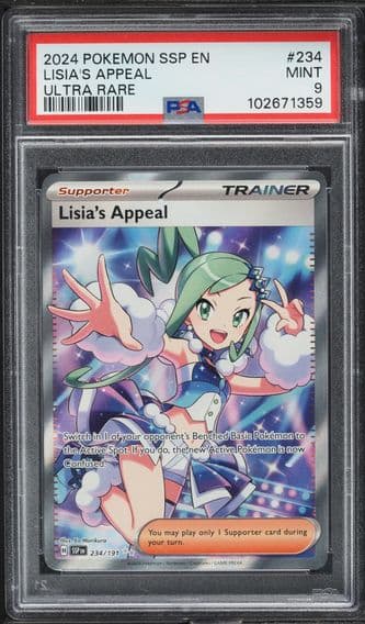 2024 #234 SV SURGING SPARKS FULL ART LISIA'S APPEAL PSA 9 POKEMON