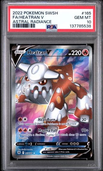 2022 #165 Full Art/Heatran V PSA 10 Sword & Shield Astral Radiance Pokemon