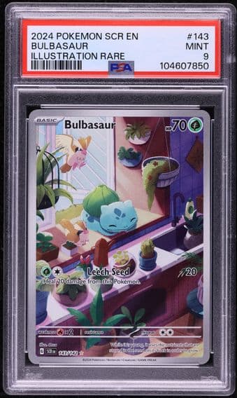 2024 #143 SCARLET & VIOLET STELLAR CROWN IR BULBASAUR PSA 9 POKEMON