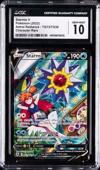 2022 #TG13 Full Art/Starmie V CGC 10 Sword & Shield Astral Radiance Pokemon