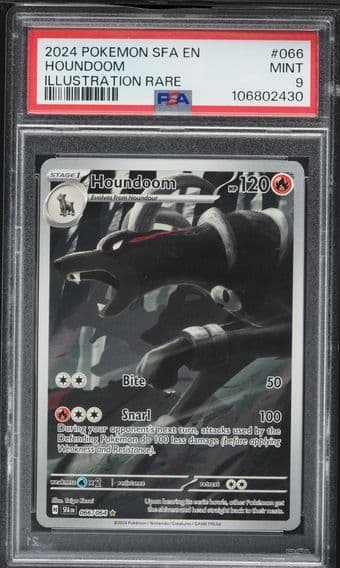2024 #066 Houndoom PSA 9 Sfa EN-Shrouded Fable Pokemon