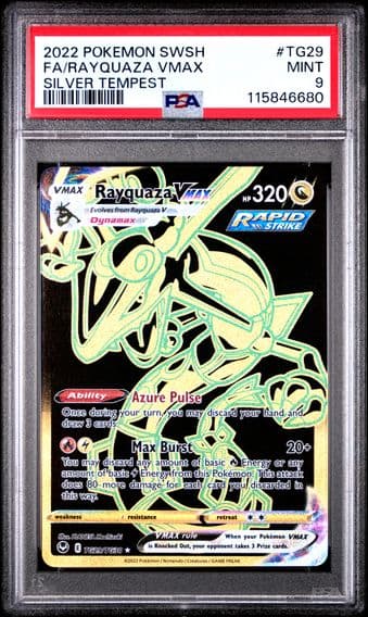 2022 #TG29 Full Art/Rayquaza Vmax PSA 9 Sword & Shield Silver Tempest Pokemon