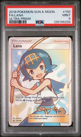 2018 #150 Full Art/Lana PSA 9 Sun & Moon Ultra Prism Pokemon