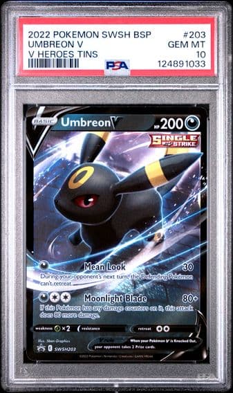 2022 #203 Umbreon V PSA 10 Swsh Black Star Promo Pokemon