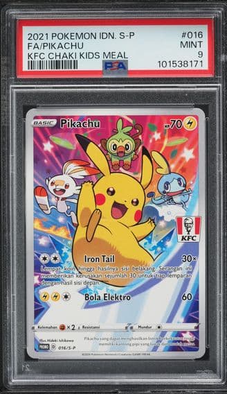 2021 #16 INDONESIAN SWSH PROMO KFC CHAKI MEAL CAMPAIGN PIKACHU PSA 9 POKEMON