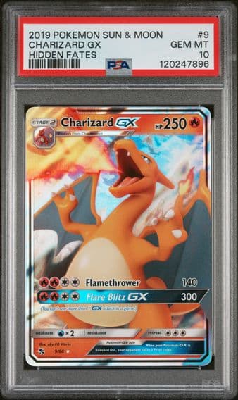 2019 #9 Charizard GX PSA 10 Sun & Moon Hidden Fates Pokemon