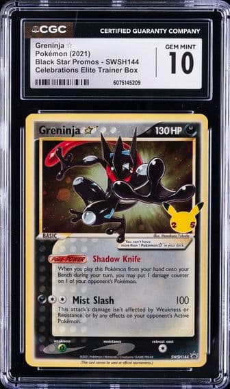 2021 #144 Greninja-Gold Star CGC 10 Swsh Black Star Promo Pokemon