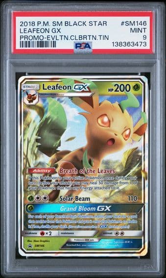 2018 #SM146 Leafeon GX PSA 9 SM Black Star Promo Pokemon