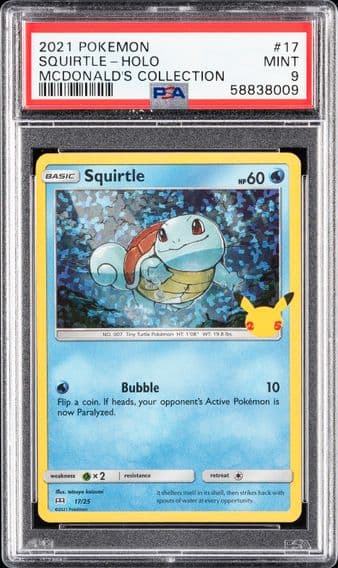 2021 #17 Squirtle-Holo PSA 9 Mcdonald's Collection Pokemon