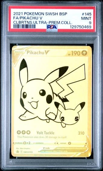 2021 #145 Full Art/Pikachu V PSA 9 Swsh Black Star Promo Pokemon