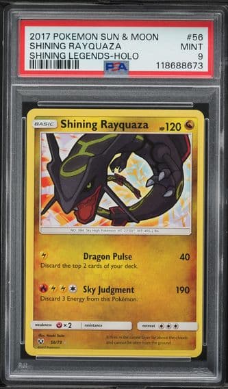 2017 #56 Shining Rayquaza-Holo PSA 9 Sun & Moon Shining Legends Pokemon