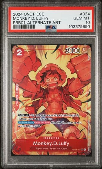 2024 #024 Monkey D. Luffy PSA 10 One Piece PRB01-Premium Booster -One Piece Card the Best-