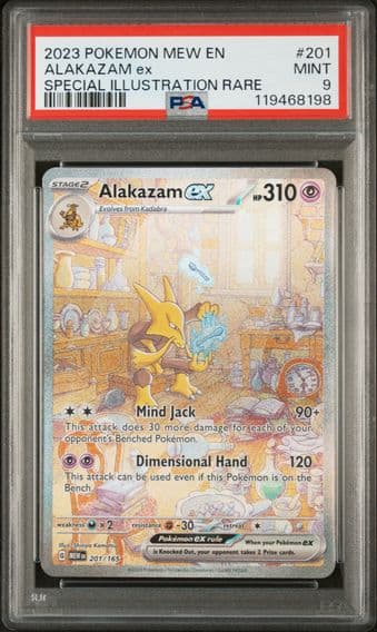 2023 #201 Alakazam EX PSA 9 Mew EN-151 Pokemon