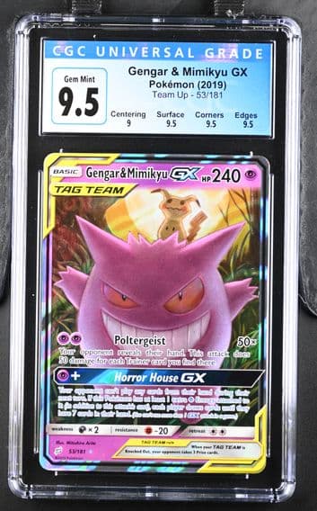 2019 #53 Gengar &amp; Mimikyu GX CGC 10 Team Up - English