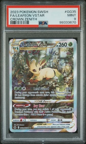 2023 #GG35 FULL ART/LEAFEON VSTAR PSA 9 POKEMON SWORD AND SHIELD CROWN ZENITH
