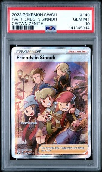 2023 #149 Full Art/Friends in Sinnoh PSA 10 Sword and Shield Crown Zenith Pokemon