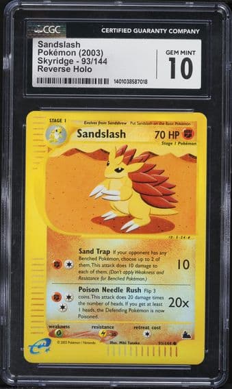 2003 #93 Sandslash-Reverse Foil CGC 10 Skyridge Pokemon