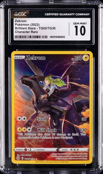 2022 #TG05 Full Art/Zekrom CGC 10 Sword & Shield Brilliant Stars Pokemon