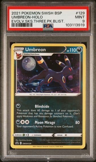 2021 #129 Umbreon-Holo PSA 9 Swsh Black Star Promo Pokemon