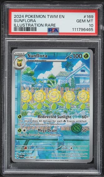 2024 #169 Sunflora PSA 10 Twm EN-Twilight Masquerade Pokemon