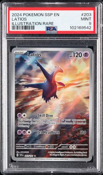 2024 #203 Latios PSA 9 Ssp EN-Surging Sparks Pokemon