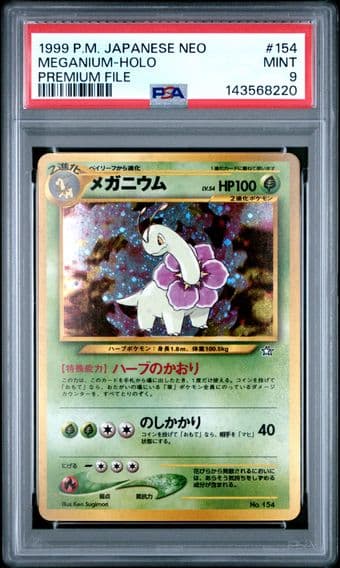 1999 #154 Meganium-Holo PSA 9 Japanese Neo Promo Pokemon