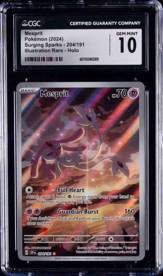 2024 #204 Mesprit CGC 10 Gem Mint Pokemon | Surging Sparks - Illustration Rare - Holo