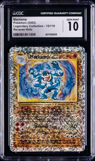 2002 #15 Machamp-Reverse Foil CGC 10 Legendary Collection Pokemon