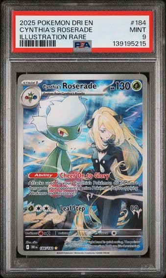 2025 #184 CYNTHIA'S ROSERADE PSA 10 POKEMON DRI EN-DESTINED RIVALS ILLUSTRATION RARE