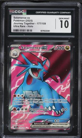2025 #177 Salamence EX CGC 10 Jtg EN-Journey Together Pokemon