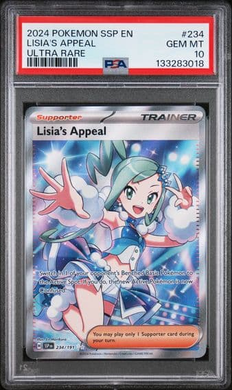 2024 #234 Lisia's Appeal PSA 10 Ssp EN-Surging Sparks Pokemon