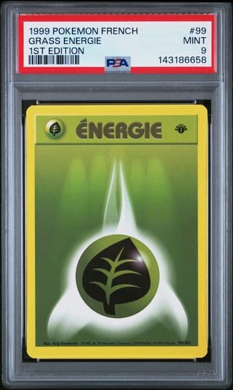 1999 #99 Grass Energie 1st Edition PSA 9 French Pokemon