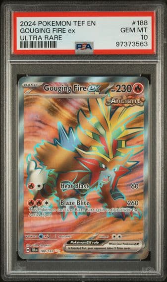 2024 #188 Gouging Fire EX PSA 10 Tef EN-Temporal Forces Pokemon
