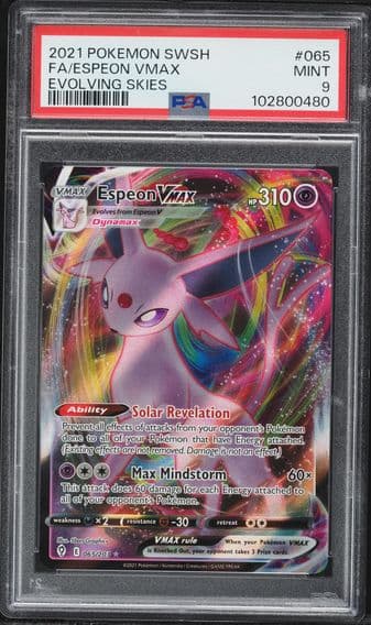 2021 #065 Full Art/Espeon Vmax PSA 9 Sword & Shield Evolving Skies Pokemon