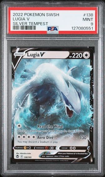 2022 #138 Lugia V PSA 9 Sword & Shield Silver Tempest Pokemon
