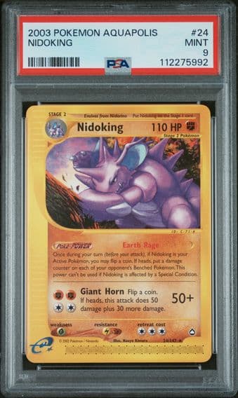 2003 #24 Nidoking PSA 9 Aquapolis Pokemon