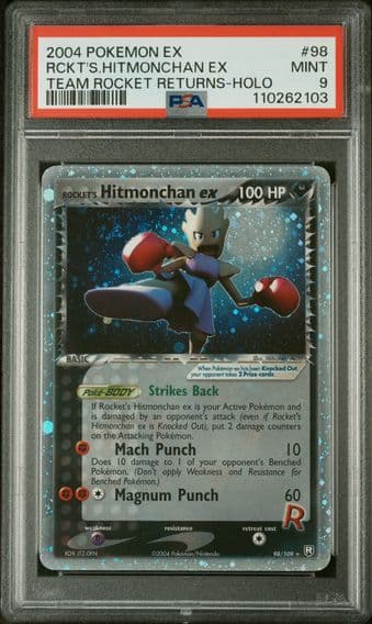 2004 #98 Rocket's Hitmonchan EX-Holo PSA 9 EX Team Rocket Returns Pokemon