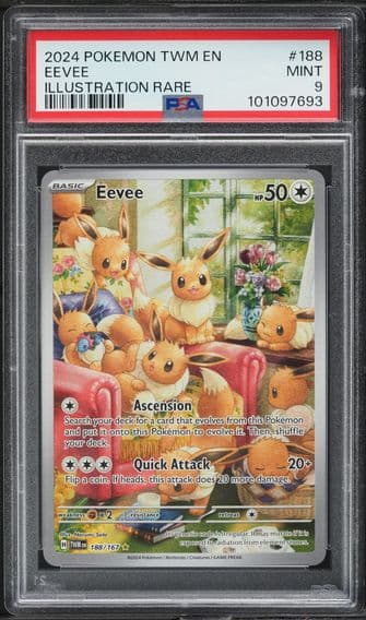 2024 #188 SCARLET & VIOLET TWILIGHT MASQUERADE IR EEVEE PSA 9  POKEMON