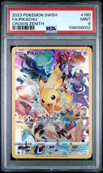 2023 #160 Full Art/Pikachu PSA 9 Sword and Shield Crown Zenith Pokemon