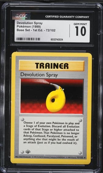 1999 #72 Devolution Spray 1st Edition CGC 10 Game Pokemon
