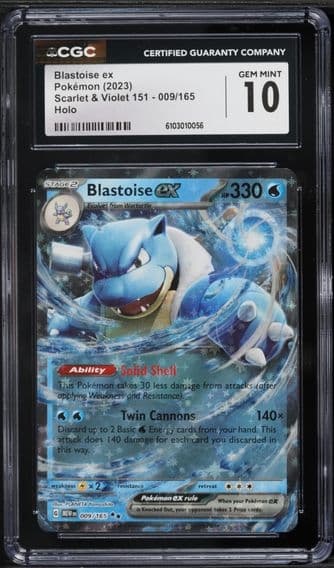 2023 #009 Blastoise EX CGC 10 Mew EN-151 Pokemon